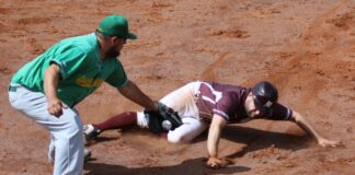 "Out on the Tag!" Florian Hutter lässt den Runner nicht zur Base kommen