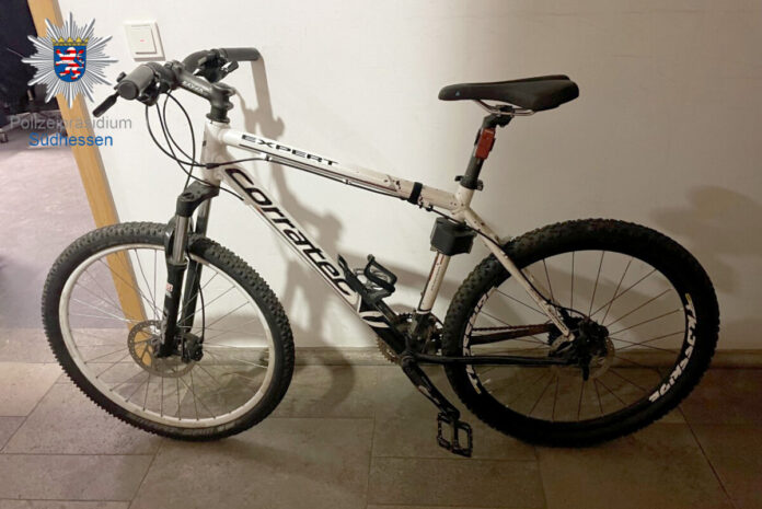 Sichergestelltes Fahrrad Sichergestelltes Fahrrad. (Foto: PP Südhessen)