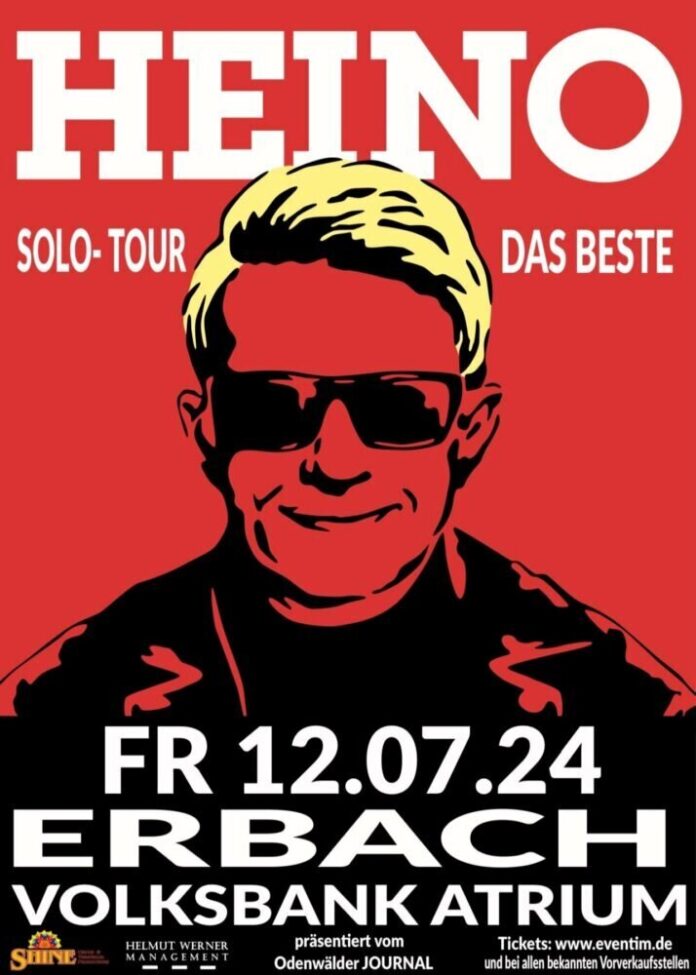 Am 12. Juli 2024 tritt Schlager-Urgestein Heino im Volksbank Atrium in Erbach auf.
