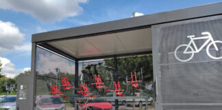 Am Dieburger Bahnhof stehen jetzt 48 zusätzliche Fahrradstellplätze in zwei neuen Sammelschließanlagen zur Verfügung. Foto: Stadt Dieburg