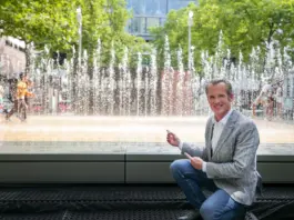 Oberbürgermeister Dr. Felix Schwenke eröffnete gestern die Playfountain. Foto: Stadt Offenbach / Katja Lenz