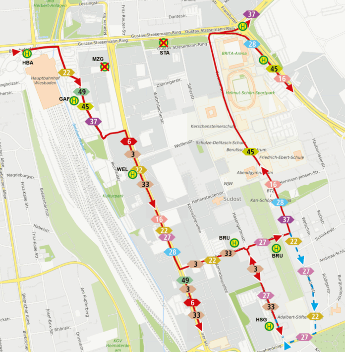 Umleitungsplan (Grafik: ESWE Verkehr / Baumgardt Consultants