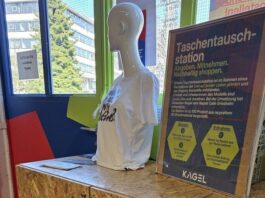 3D-gedruckte Taschen-Tausch-Station im KAGEL Darmstadt