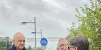 Naschobstweg an der Lärmschutzwand im Baugebiet Bürgel-Ost eröffnet