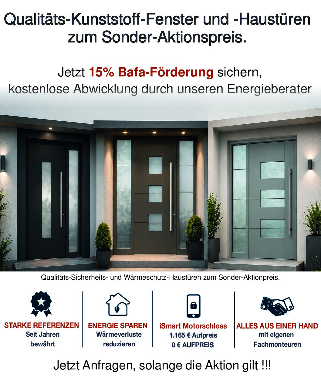 Qualitäts- Kunststoff-Fenster und -Haustüren zum Sonderaktionspreis