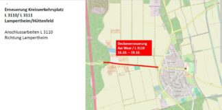 Erneuerung des Kreisverkehrsplatzes bei Lampertheim/Hüttenfeld