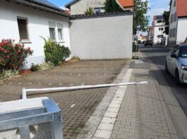 Höhenbegrenzer in Riedstadt umgefahren