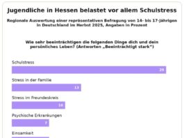 Mehr als jeder dritte Jugendliche in Hessen berichtet von hohem Schulstress