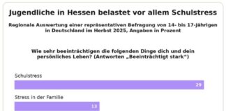 Mehr als jeder dritte Jugendliche in Hessen berichtet von hohem Schulstress